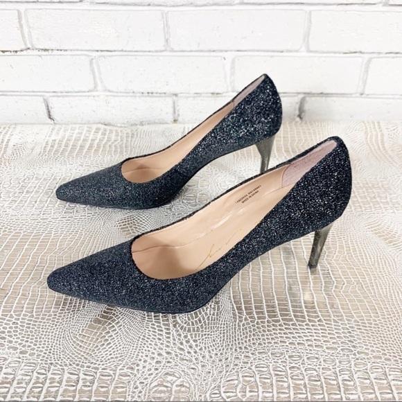 Lola Cruz Women’s Gunmetal Black Sparkle‎ Heels - Picture 4 of 7